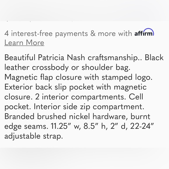 Patricia Nash Leather Vito Bag EUC Black - Picture 3 of 11